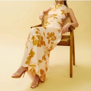 NWT Reformation Anaiis Silk Maxi Dress Size 6 Maracuya Floral